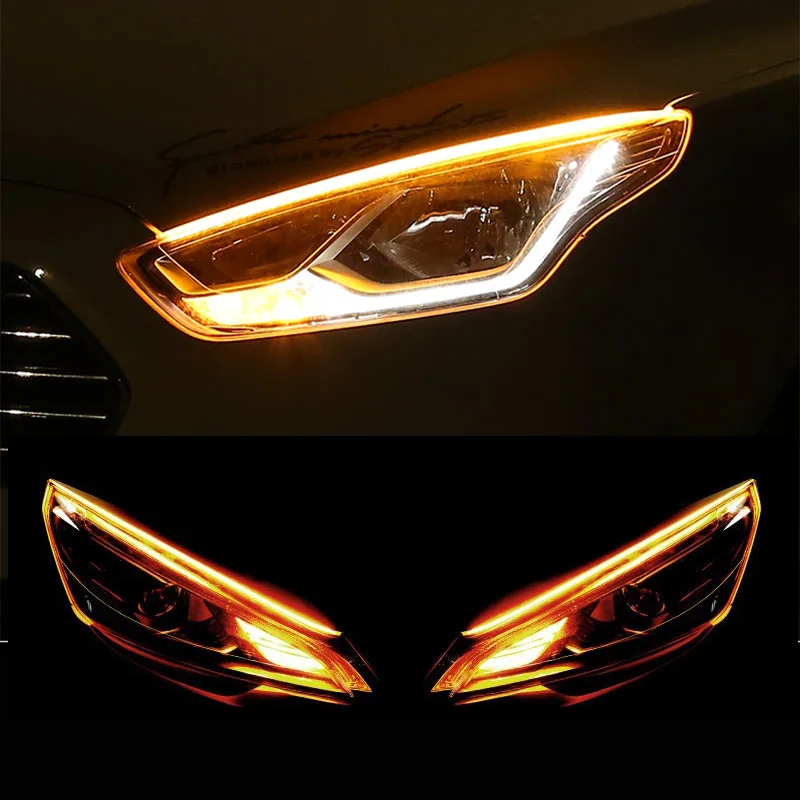 2 шт. автомобильный DRL светодиодный дневные ходовые огни автоматический поток