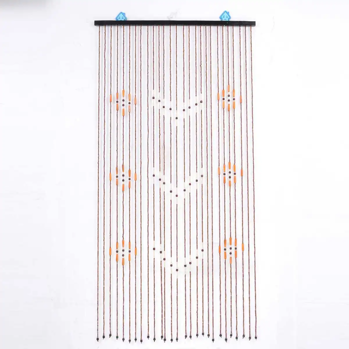 90x175cm 27 Line Wooden Beads Curtain Handmade Fly Screen 27 Wave Wooden Door Blinds For Porch Bedroom Living Room Divider Decor