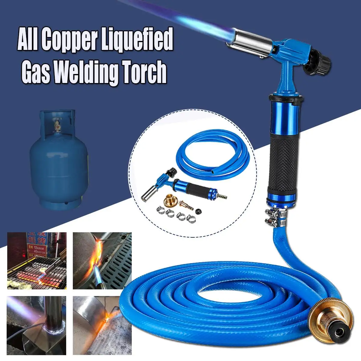 Liquefied Propane Gas Electronic Ignition Welding Torch Machine Equipment with 300CM Hose for Soldering Weld Cooking Heating afbeelding