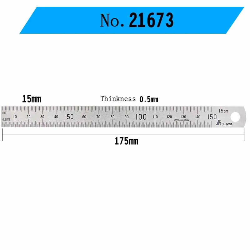 Polishing 150mm SHINWA линейка из нержавеющей стали утолщенная шкала 15 30 60 100 см 21573~ 21576 серия с прочной гравированной шкалой - Цвет: Polishing 150mm