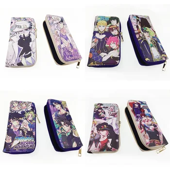

Various JOJO Bizarre Adventure Men Wallets Leather Long Purse Zipper Closure Card Holder Coin Pocket Gift Teenager Anime Wallet