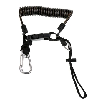 

Spiral Scuba Dive Diving Coil Lanyard Strap with Quick Release Buckle and Snap Clip Swimning Pool Accessories Equipment