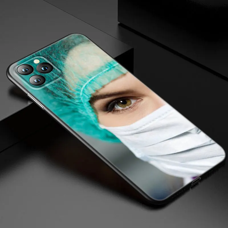 Medicine Nurse Doctor Phone Case For Apple iPhone 13 12 Mini 11 Pro XS Max XR X 8 7 6S 6 Plus 5S 5 SE 2020 Soft TPU Black Cover- H3e63b3793c1b414b851b9c7bd3e479bah
