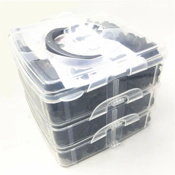 

Push Rivet Pin Panel Moulding Clip Black 22 types Set 635pcs Fasteners