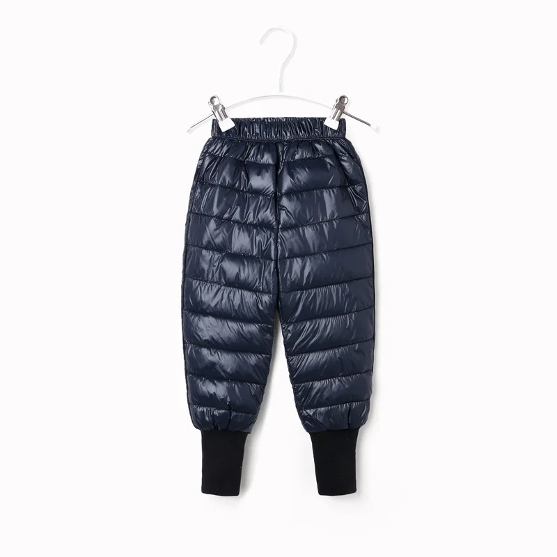 SHUJIN повседневные зимние штаны для мальчиков и девочек плотные теплые брюки из хлопка и бархата водонепроницаемые штаны детские штаны с эластичной резинкой на талии - Цвет: navy