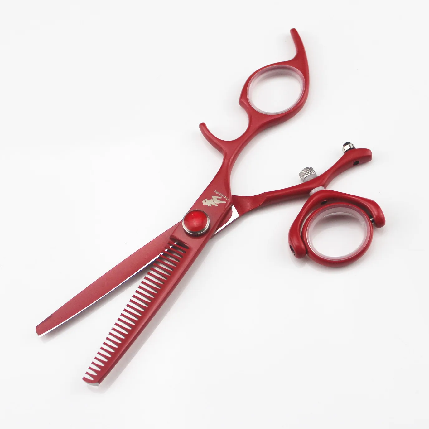 thinning scissors Высококачественные Профессиональные 6 дюймов Япония 440C резка филеровочные Ножницы Набор двойной роторный ручка летающие филировочные ножницы Красный - Цвет: thinning scissors