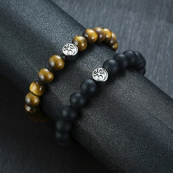 

Vnox Om Charm Bracelets for Men Natural Stones Beads Bracelet Religious Hinduism Symbol Jewelry Stretch Rope Bracelet