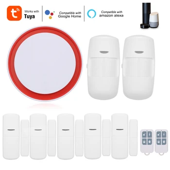 

GSM Home Alarm System WiFi 2G 433MHz Wireless PIR Motion Sensor Remote Control Burglar Security Tuya APP for Android iOS