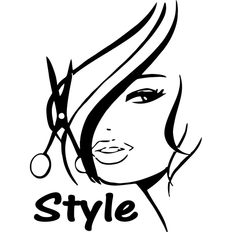 

Funny Hair Cut Style Beauty Shop Salon Car Stickers and Decals Bumper Windshield Cover Scratches Decal Accessories KK18*14cm