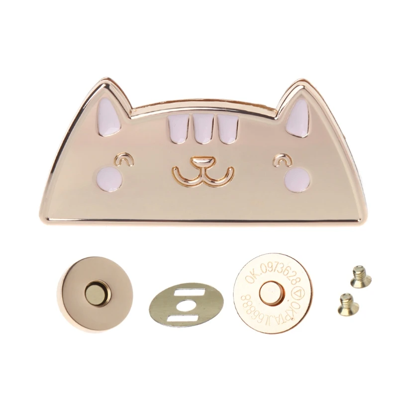 

Cute Cat Magnetic Clasp Fastener Snap Button Press Studs Purse Bag Closure DIY JUL29