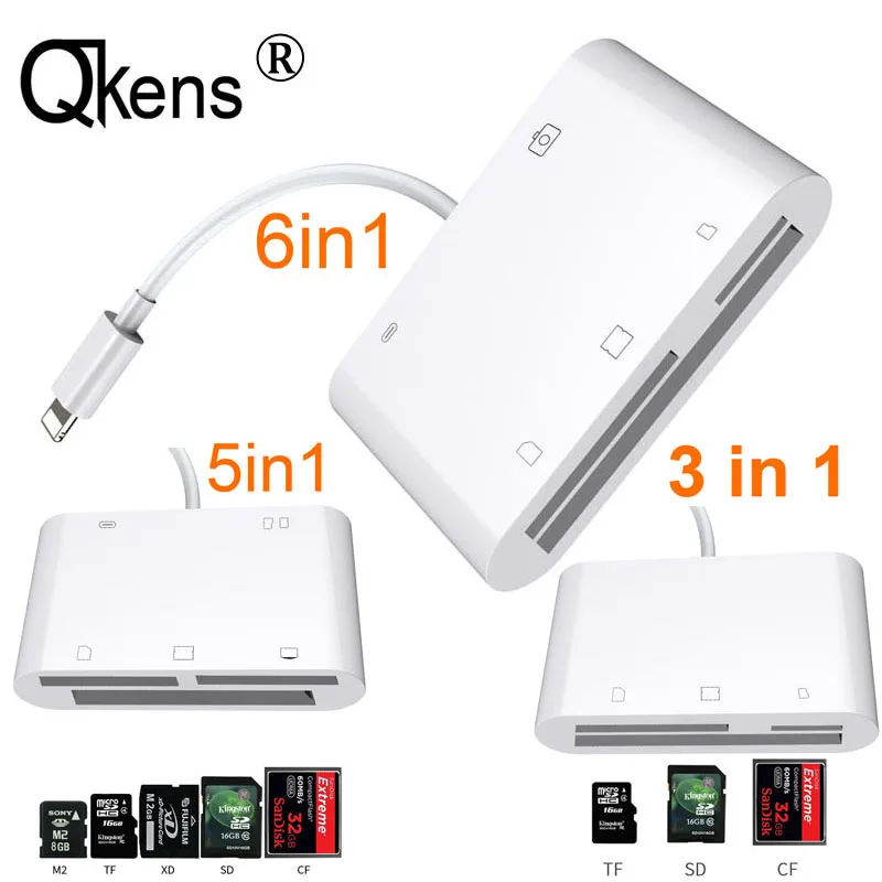 SD TF SDHC CF XD M2 Устройство для чтения карт памяти IPhone XS MAX XR X 5 6 7 8 Plus IPAD OTG адаптер USB