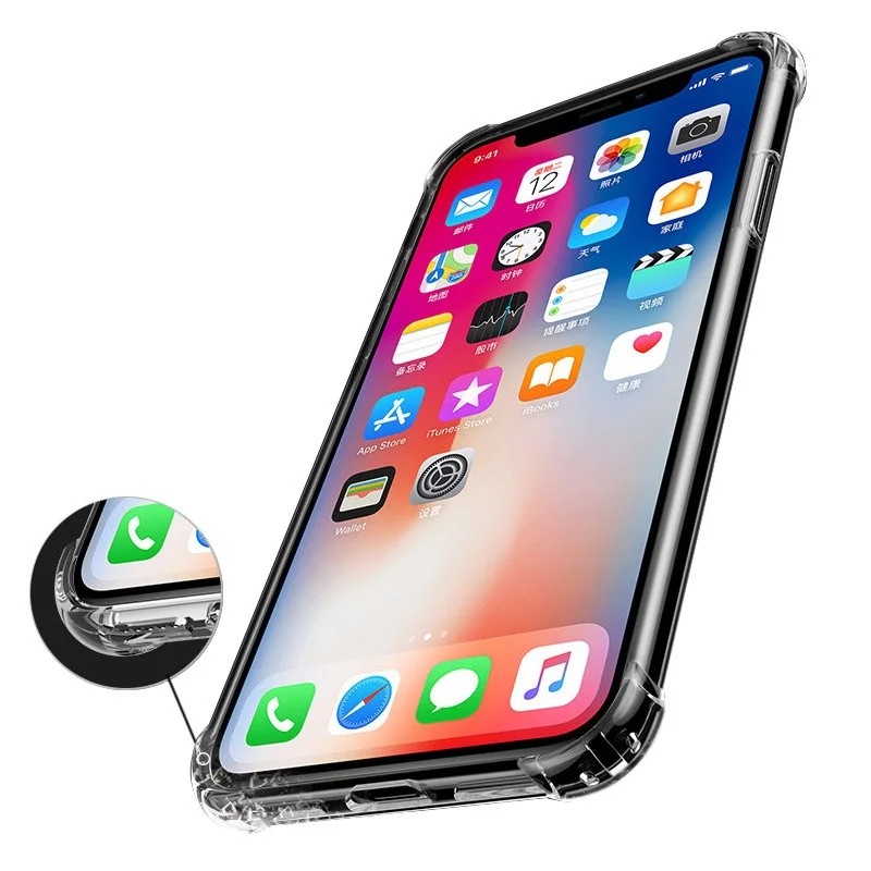 

Anti-drop phone case Silicone Phone Case For Phone X XS XR XS Max 8 7 6 6S Plus Clear protection Back Cover
