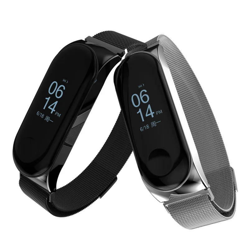 Mi Band 3 Strap Smart Accessories For Xiaomi Miband 3 Stainless Steel Bracelet Smart Wristband Replacement Of Mi Band 4 Strap