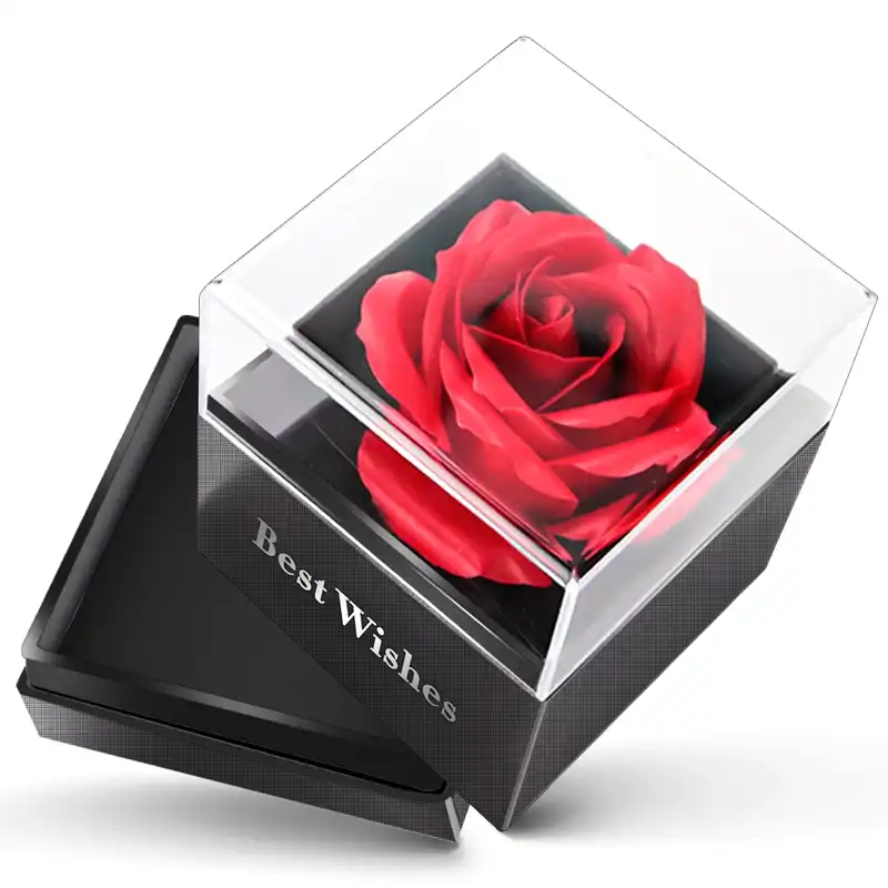 Flower Rose Eternelle Jewelry Box Girl Women Earrings Necklace Storage Box For Wedding Birthday Valentines Day Gift Artificial Dried Flowers Aliexpress