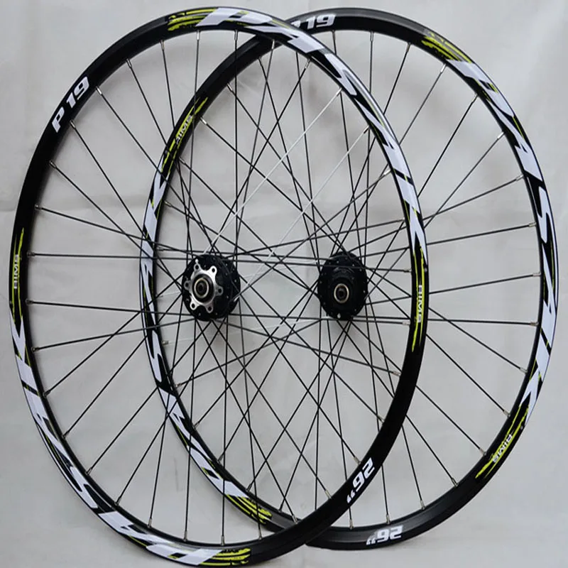 26 Black Hub Green Pasak Mtb Колесная 2" 27,5" 29er дисковый тормоз 32 отверстия Bicicleta Aro 29 герметичный подшипник передний 2 задний 4 двухэтажные диски A/V клапан - Цвет: 26 Black Hub Green
