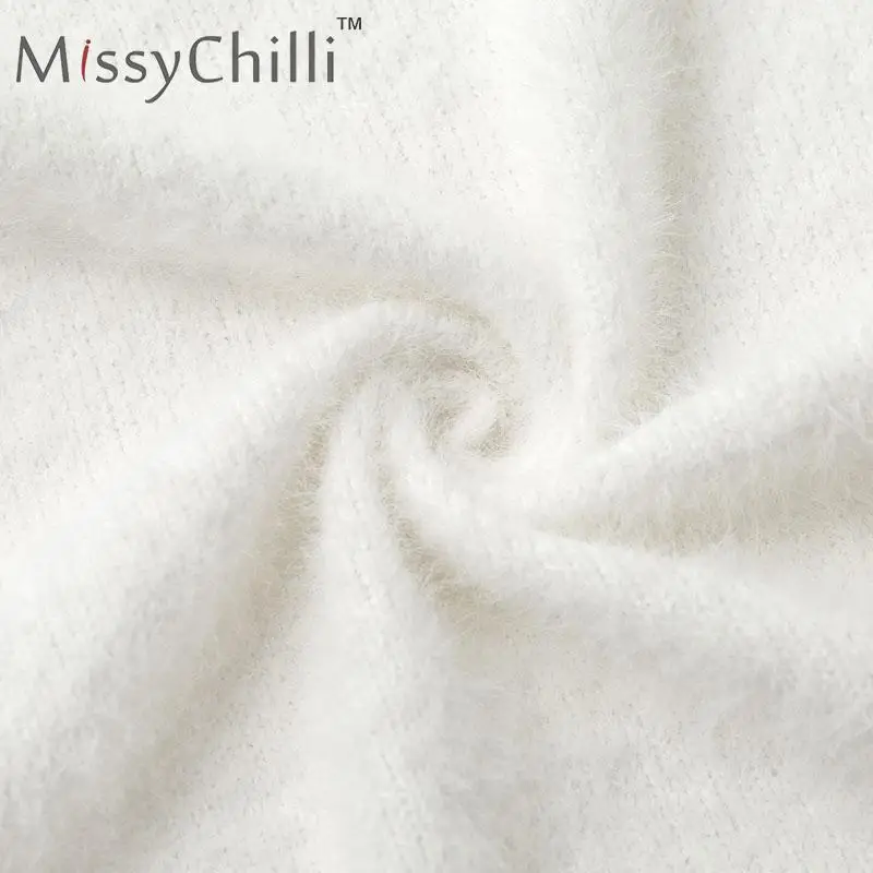 MissyChilli, сексуальные пуговицы, базовый белый элегантный укороченный топ, Женская плюшевая модная уличная одежда, короткий топ, Осенние Теплые вечерние майки для клуба