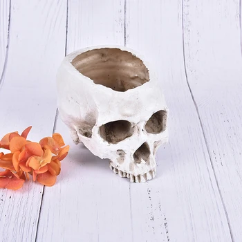 

Skull Resin Flowerpot Hand-Carved Model Sculpture Statue Suitable For Ashtray Flowerpot Fruit Tray Storage Tank Home Decoration