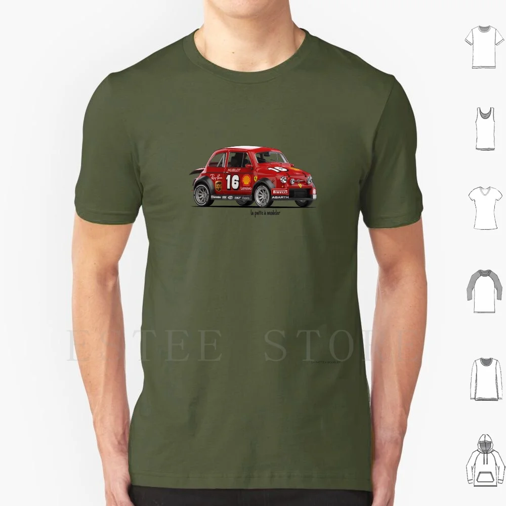 Fiat 500 Abarth Scuderia T Shirt Uomo Cotone 6Xl Fiat 500 Scuderia Car Perché Vintage 3D Nuova 500 Abarth Automotive Rally