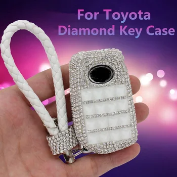 

New Luxury Diamond bling Flip Folding Car Key Case Cover For Toyota Auris Corolla Avensis Verso Yaris Aygo Scion TC IM 2015 2016
