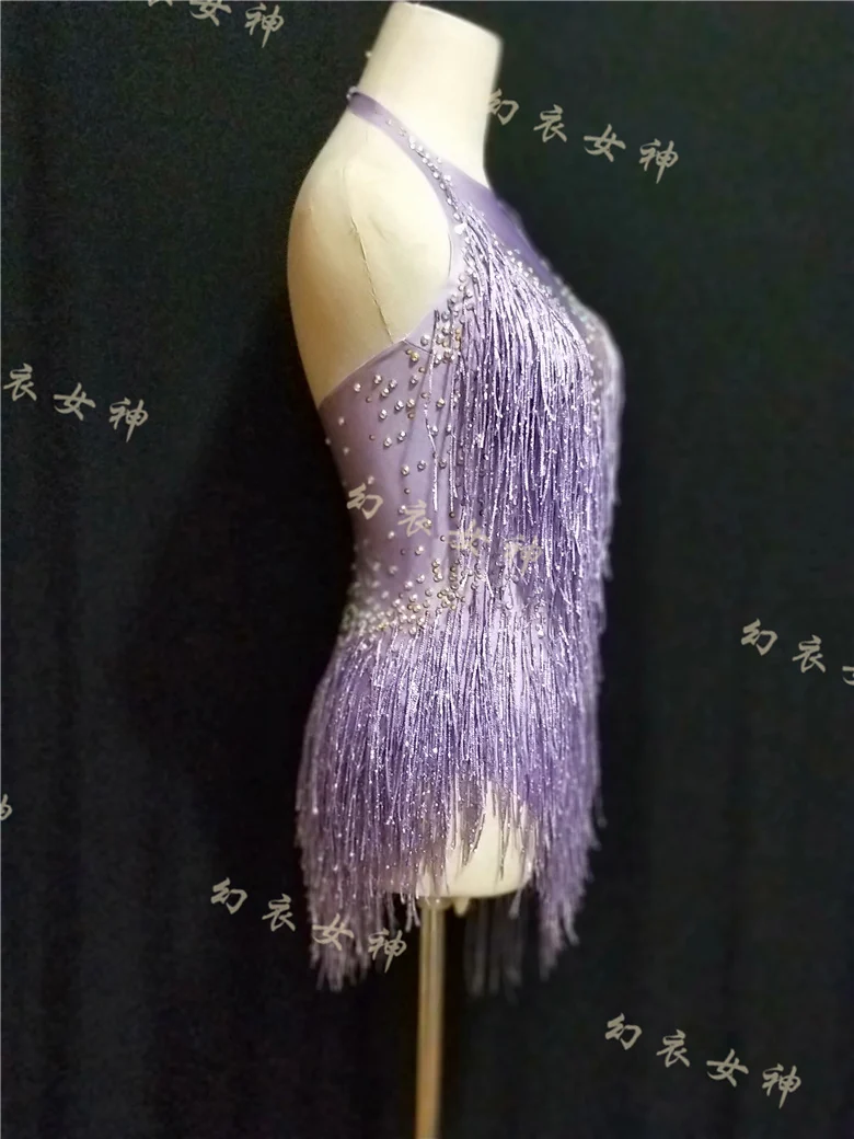 Горячее предложение Новые женские фиолетовые блестящие полосатые колготки со стразами для танцевальных представлений сексуальный костюм женские колготки для шоу