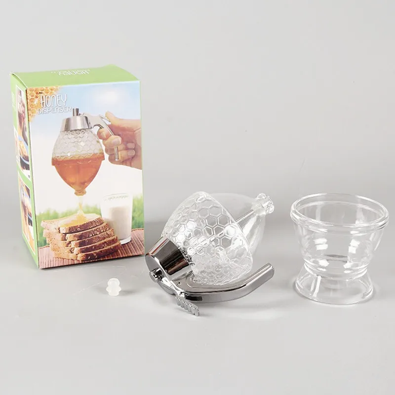 Пластиковый дозатор меда горшок для 200 мл|honey dispenser|acrylic dispenserpot 200ml |
