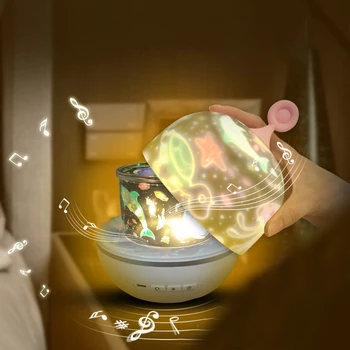 

LED projector night light with music rechargeable ocean world children's birthday gift couple romantic atmosphere lamp