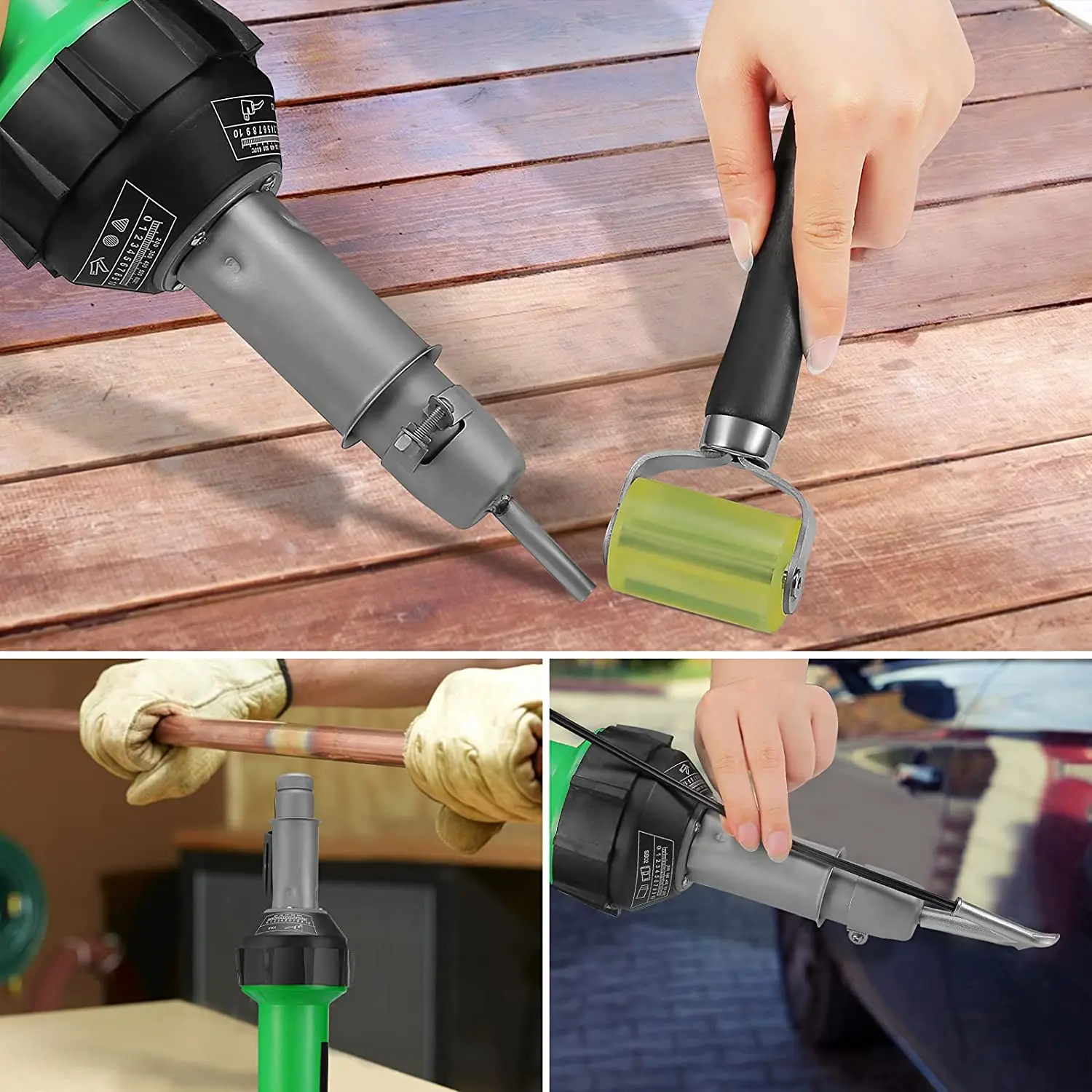 220V 1600W Plastic Integrated Welders 21pcs Hot Air Welding Torch Kit with Speed Nozzles Pe Roller PVC Plastic 20℃ - 600℃ 6