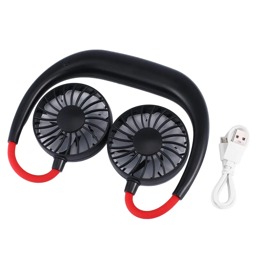 

Charging Sport Fan Hanging Neck Fan Lazy Portable Fan Student Desktop Fan For Home Office Desk Desk Travel USB dropshipping