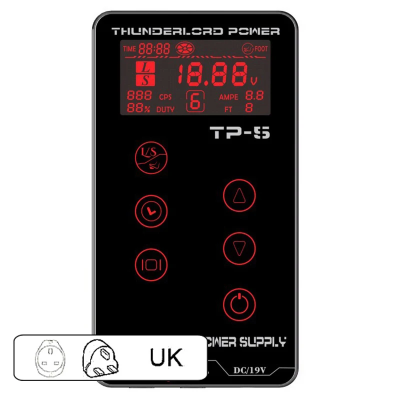 UK Plug Татуировка питание Профессиональный 4 цвета Сенсорный экран TP-5 Умный Цифровой ЖК-дисплей макияж Двойная Татуировка мощность ЕС Великобритания Plug машина - Цвет: UK Plug