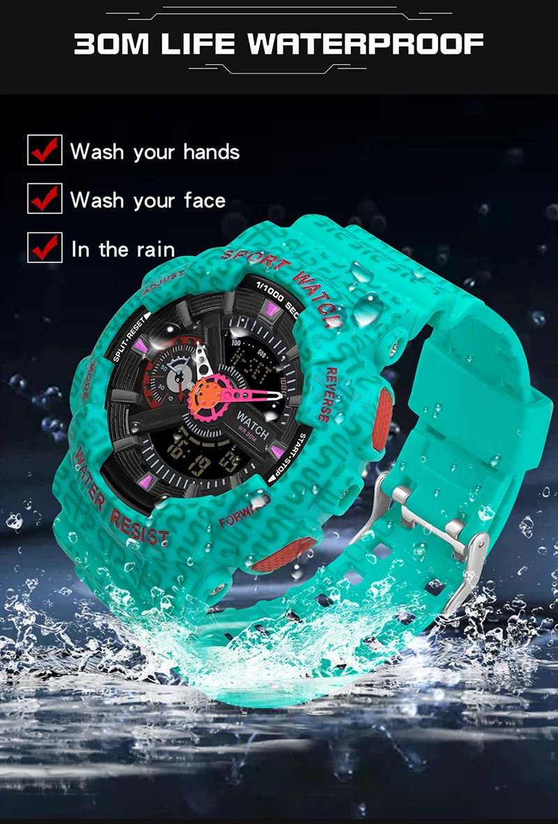Men's Quartz Waterproof Shockproof Watch Fashion Multifunction Women Digital Clock Man relogios masculino Sports Watches 2021 Men's Quartz Waterproof Shockproof Watch Fashion Multifunction Women Digital Clock Man relogios masculino Sports Watches 2021