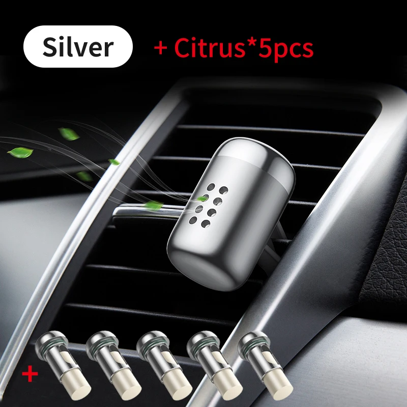 Baseus металлический автомобильный освежитель воздуха ароматерапия Твердый для автомобиля Вентиляционный Выход освежитель воздуха состояние Клипса-диффузор - Название цвета: Silver 1 Smell