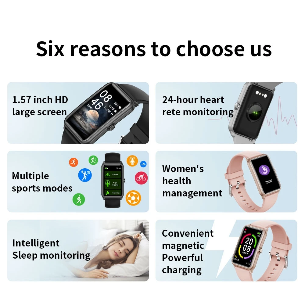 H86 Smart Watch Bracelet Women Smartwatch Sport Clock Heart Rate Monitor Female Menstrual Cycle Information Reminder Wristwatch