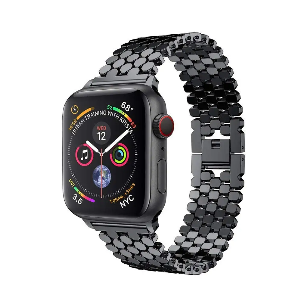 Браслет из нержавеющей стали ремешок для Apple Watch ремешок 40 мм 44 мм ремешок для Apple Watch 42 мм 38 мм iwatch 5 4 3 2 1 Аксессуары - Цвет ремешка: black
