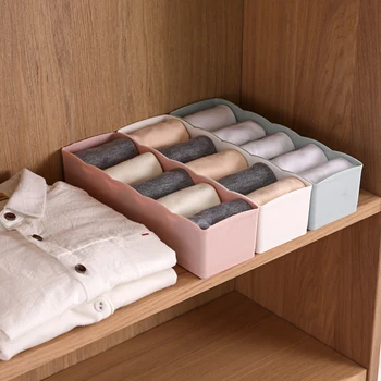

Plastic compartment plain sock storage box can be stacked with drawer underwear finishing box desktop underwear sock storage box