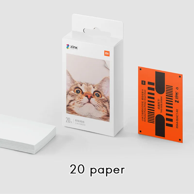 add 20 Paper Xiao mi Карманный фотопринтер mi Home " Zink без использования чернил бумажный стикер Bluetooth несколько звеньев 15 секунд AR/Voice Photo - Цвет: add 20 Paper