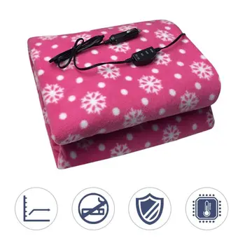 

12V Electric Car Blanket Heated Snow Travel Winter Camping Trip(60"x 40",Pink) Q1QC