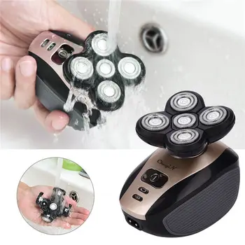 

5 in 1 Rechargeable Electric Shaver Five Floating Heads Razors Hair Clipper Nose Ear Hair Trimmer Men Facial Cleaning Brush Tool