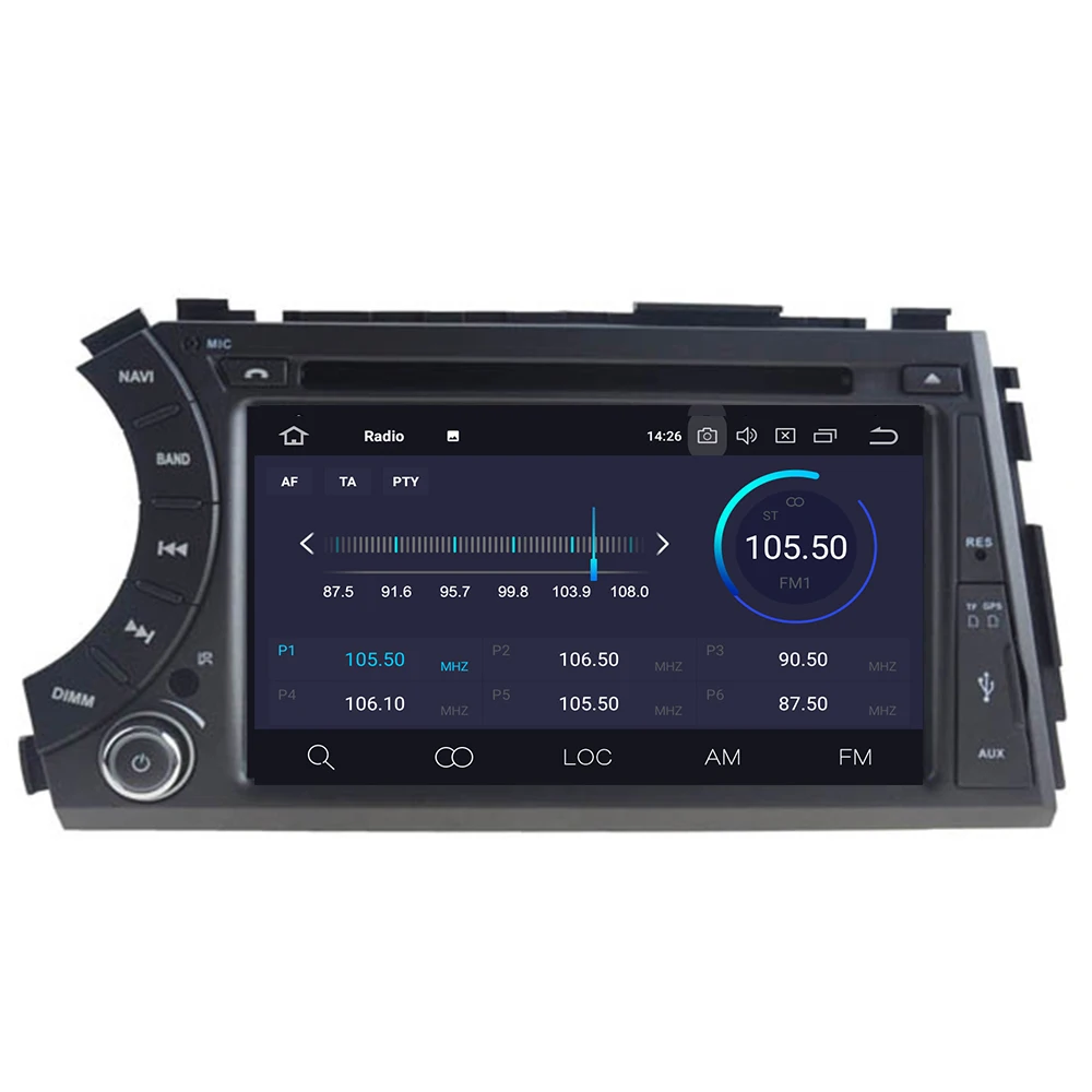 Sale Android 9.0 4G RAM 64G ROM DSP IPS AV Output CAR GPS For Ssang yong Ssangyong Actyon Kyron dvd player radio screen receiver 1