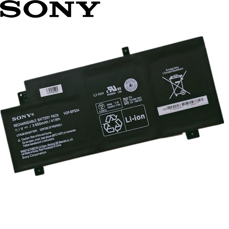 Sony оригинальный VGP-BPS33 3760 мАч аккумулятор для ноутбука SONY VAIO SVT-14 SVT-15 T14 T15 BPS33 SVT1511M1E