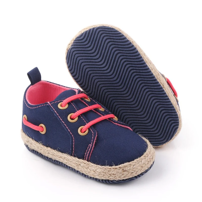 Autumn Newborn Baby Boys Girls Cotton Shoes 3 Colors Casual Solid Color Anti-Slip Lace Up Comfortable Soft Soled Sneakers x