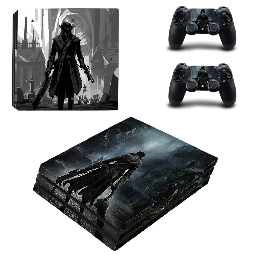Серебристый Игровая наклейка "Bloodborne" PS4 Pro наклейка для кожи для sony playstation 4 консоль и контроллеры PS4 Pro наклейка для кожи s винил - Цвет: Серебристый