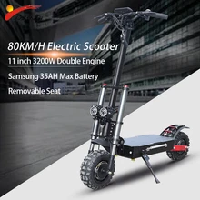JS 60V3200W Adult Electric Scooter with seat foldable hoverboard fat tire electric kick scooter double motor electric motorcycle