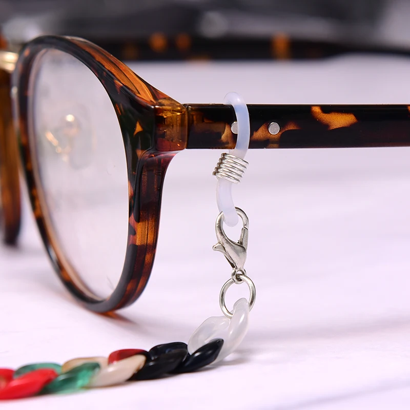 MOON GIRL 72cm Acrylic Sunglasses Chain Women Anti Slip Reading Eyewears Ribbon Clip Mask Holder Neck Strap Lanyard Dropshipping