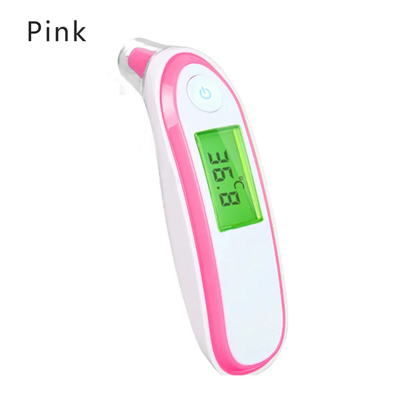 pink CYSINCOS лоб ушной термометр цифровой медицинский инфракрасный термометр для детей и взрослых по Фаренгейту и конверти - Цвет: pink