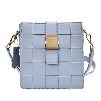 

2020 New Women Bags For PU Leather Messenger Bag Fashion Weaving Handbags Female Shoulder Crossbody Bags Ins Hot Chic Small Bags