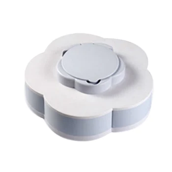 

Rotary Type Melon Seed Nut Bowl Table Candy Snack Dry Fruit Holder Storage Box Plate Dish Tray With Phone Stent Gray