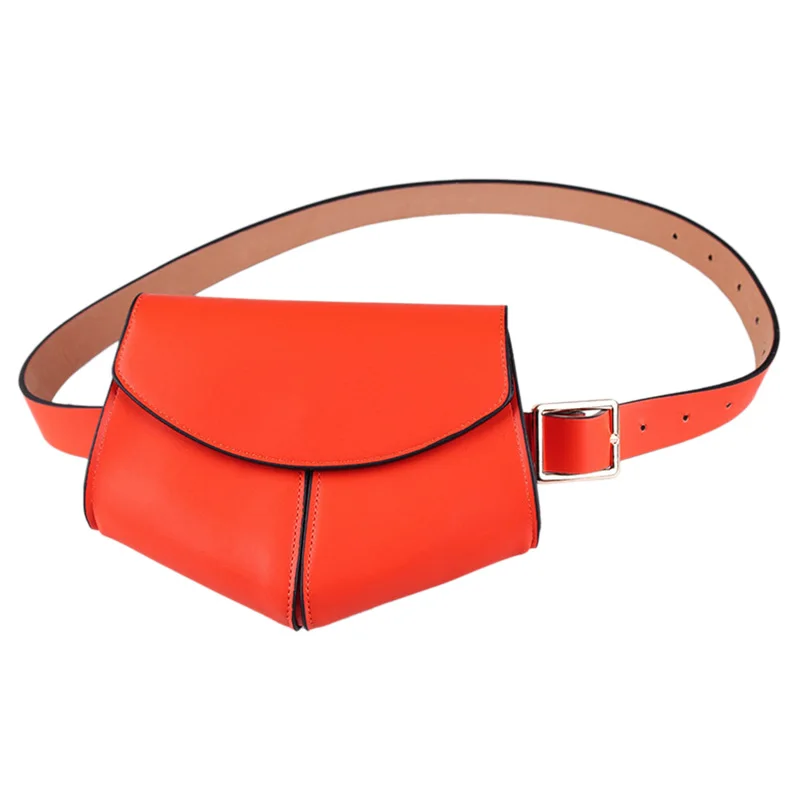 

Women Fanny Pack Ladies Fashion Waist Belt Bag Mini Waist Bag Small Shoulder Bags Orange Red