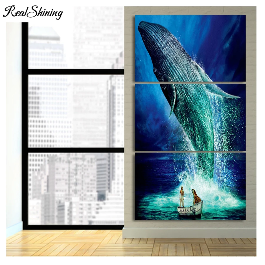 3 pcs set 5d diy diamond painting Jumping Blue Whale full mosaic embroidery square/round drill F83 | Дом и сад