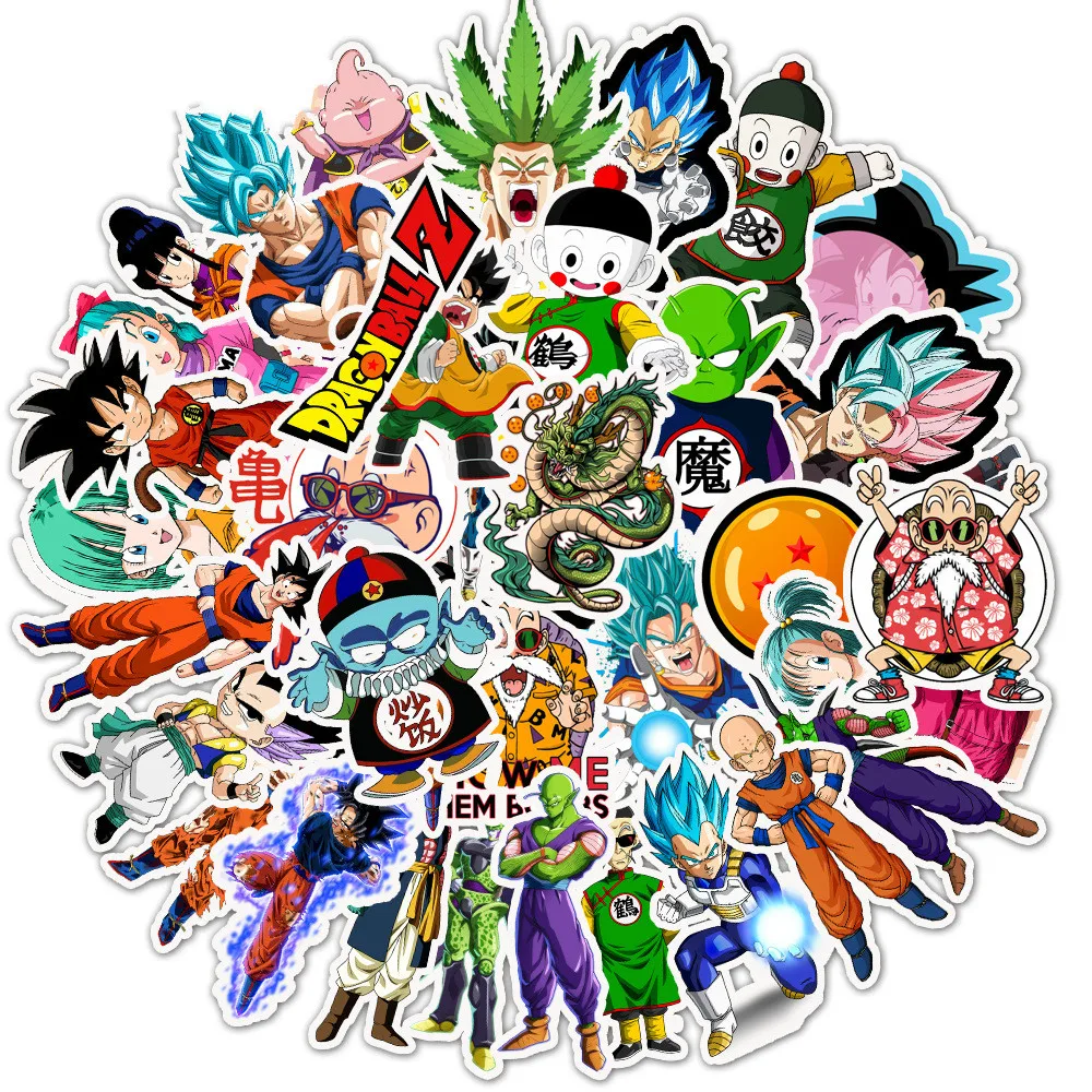 

50pcs/lot Dragon Ball Graffiti Adhesive Paper Monkey King Cartoon Sticker Notebook Suitcase Luggage Adhesive Paper DC370