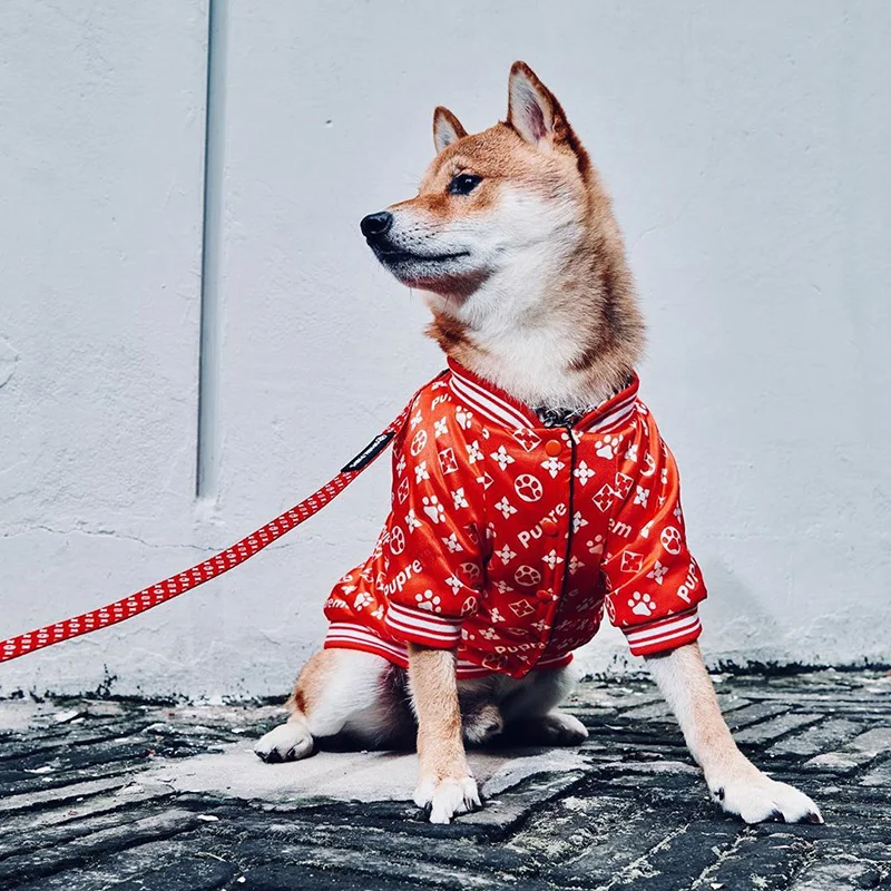 Одежда с принтом в виде собак зимние теплые Pet куртки для щенков одежда
